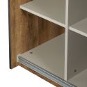 Armoire portes coulissantes 245cm aspect chêne artisan et graphite - ANDES
