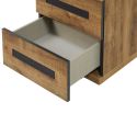 Chevet 2 tiroirs aspect chêne artisan et graphite - ANDES