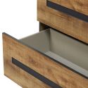 Commode 2 tiroirs aspect chêne artisan et graphite - ANDES