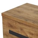 Commode 2 tiroirs aspect chêne artisan et graphite - ANDES