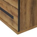 Commode 2 tiroirs aspect chêne artisan et graphite - ANDES