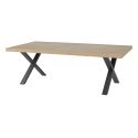Table repas 170cm aspect chêne Canyon Piètement X en métal - SÉQUENCE