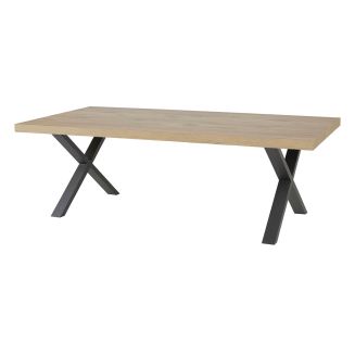 Table repas 170cm aspect chêne Canyon Piètement X en métal - SÉQUENCE