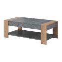 Ensemble table basse et meuble TV aspect chêne clair et granit gris - AZYA
