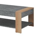 Ensemble table basse et meuble TV aspect chêne clair et granit gris - AZYA