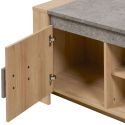 Ensemble table basse et meuble TV aspect chêne clair et granit gris - AZYA