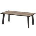 Ensemble table basse et meuble TV aspect bois rustique et métal noir - CHIARA