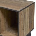Ensemble table basse et meuble TV aspect bois rustique et métal noir - CHIARA
