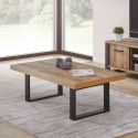 Table Basse aspect chêne artisan piètement U métal poudré noir - OSAM