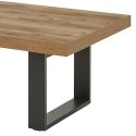 Table Basse aspect chêne artisan piètement U métal poudré noir - OSAM