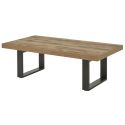 Table Basse aspect chêne artisan piètement U métal poudré noir - OSAM