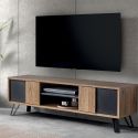 Ensemble table basse et meuble TV aspect chêne miel et noir - SÉLÈNE