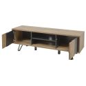Ensemble table basse et meuble TV aspect chêne miel et noir - SÉLÈNE