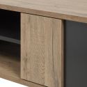 Ensemble table basse et meuble TV aspect chêne miel et noir - SÉLÈNE