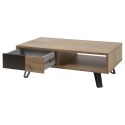 Ensemble table basse et meuble TV aspect chêne miel et noir - SÉLÈNE