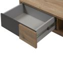 Ensemble table basse et meuble TV aspect chêne miel et noir - SÉLÈNE