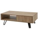 Ensemble table basse et meuble TV aspect chêne miel et noir - SÉLÈNE