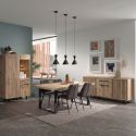 Séjour complet avec buffet 3P aspect bois Canyon décor tasseaux - BARTON
