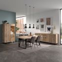 Séjour complet avec buffet 4P aspect bois Canyon décor tasseaux - BARTON