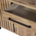 Séjour table 170cm avec buffet 3P aspect bois Canyon décor tasseaux - BARTON