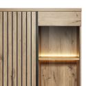 Séjour complet avec buffet 4P aspect bois Canyon décor tasseaux - BARTON