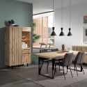 Séjour complet avec buffet 4P aspect bois Canyon décor tasseaux - BARTON