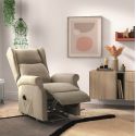 Fauteuil releveur relax électrique tissu waterproof beige - ALCANTI
