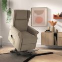 Fauteuil releveur relax électrique tissu waterproof beige - ALCANTI