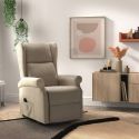 Fauteuil releveur relax électrique tissu waterproof beige - ALCANTI