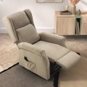 Fauteuil releveur relax électrique tissu waterproof beige - ALCANTI