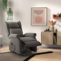 Fauteuil releveur relax électrique tissu waterproof gris foncé - ALCANTI