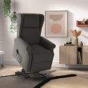 Fauteuil releveur relax électrique tissu waterproof gris foncé - ALCANTI