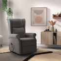 Fauteuil releveur relax électrique tissu waterproof gris foncé - ALCANTI