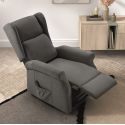 Fauteuil releveur relax électrique tissu waterproof gris foncé - ALCANTI