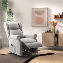 Fauteuil releveur relax électrique tissu waterproof gris clair - ALCANTI