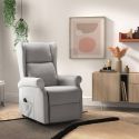 Fauteuil releveur relax électrique tissu waterproof gris clair - ALCANTI