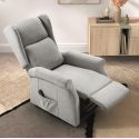 Fauteuil releveur relax électrique tissu waterproof gris clair - ALCANTI