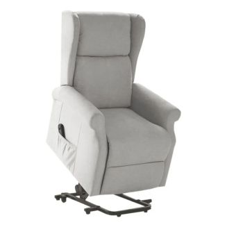 Fauteuil releveur relax électrique tissu waterproof gris clair - ALCANTI