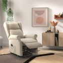 Fauteuil releveur relax électrique tissu waterproof ivoire - ALCANTI