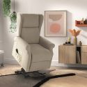 Fauteuil releveur relax électrique tissu waterproof ivoire - ALCANTI
