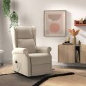 Fauteuil releveur relax électrique tissu waterproof ivoire - ALCANTI