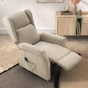 Fauteuil releveur relax électrique tissu waterproof ivoire - ALCANTI
