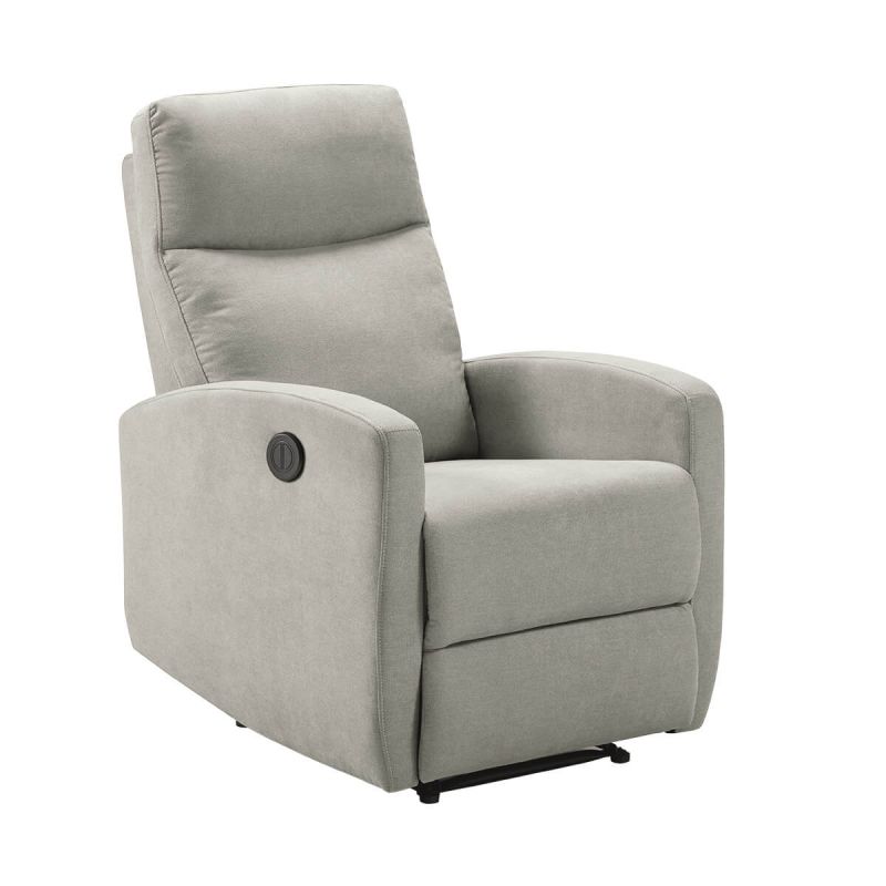 Fauteuil relax électrique tissu waterproof gris clair - MERIAL