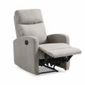 Fauteuil relax électrique tissu waterproof gris clair - MERIAL