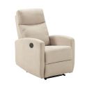 Fauteuil relax électrique tissu waterproof ivoire - MERIAL