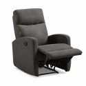 Fauteuil relax électrique tissu waterproof gris foncé - MERIAL