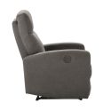 Fauteuil relax électrique tissu waterproof gris foncé - MERIAL