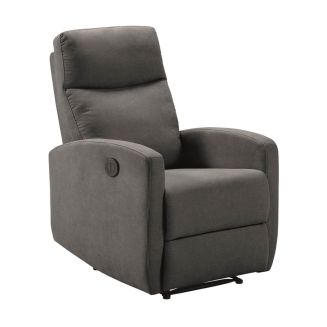 Fauteuil relax électrique tissu waterproof gris foncé - MERIAL