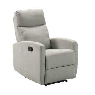 Fauteuil relax manuel tissu waterproof gris clair - MERIAL