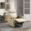 Fauteuil relax manuel tissu waterproof ivoire - MERIAL
